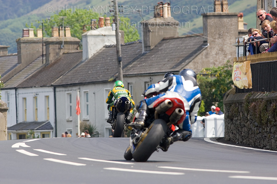 Off Ballaugh Bridge and into Ballaugh Village.