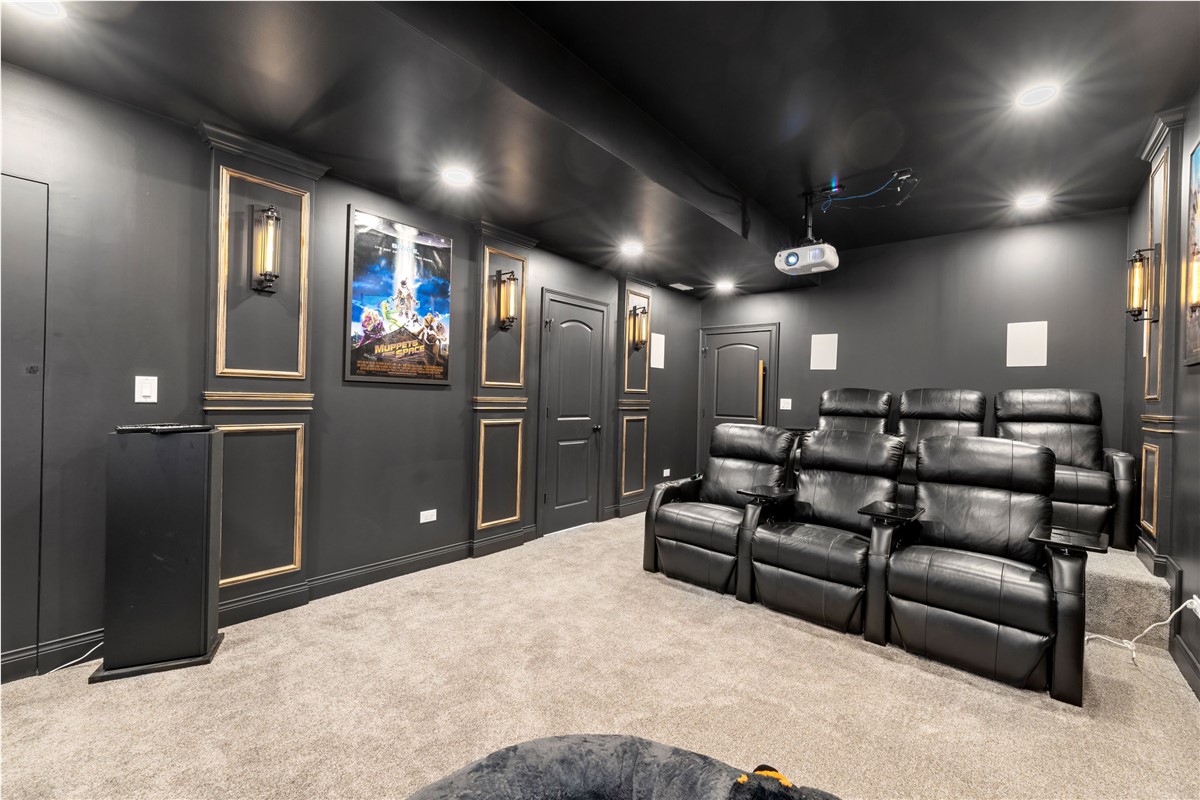 Family media room basement remodeling project in Freehold, NJ