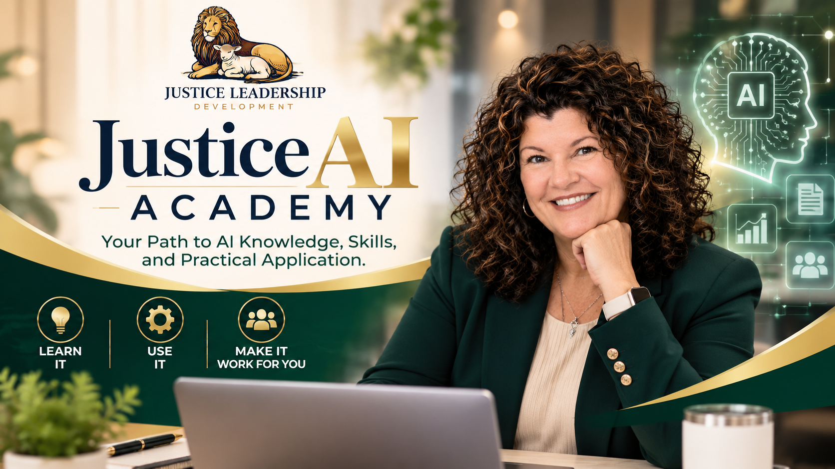 Justice AI Academy branded banner