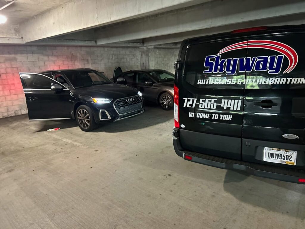 Skyway team on-site at a customer's parking lot