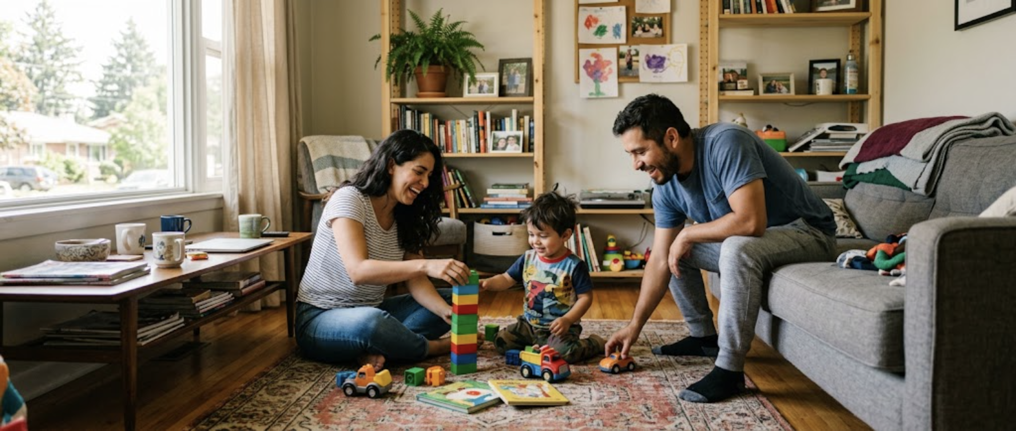 Una familia en su casa, un día cualquiera
