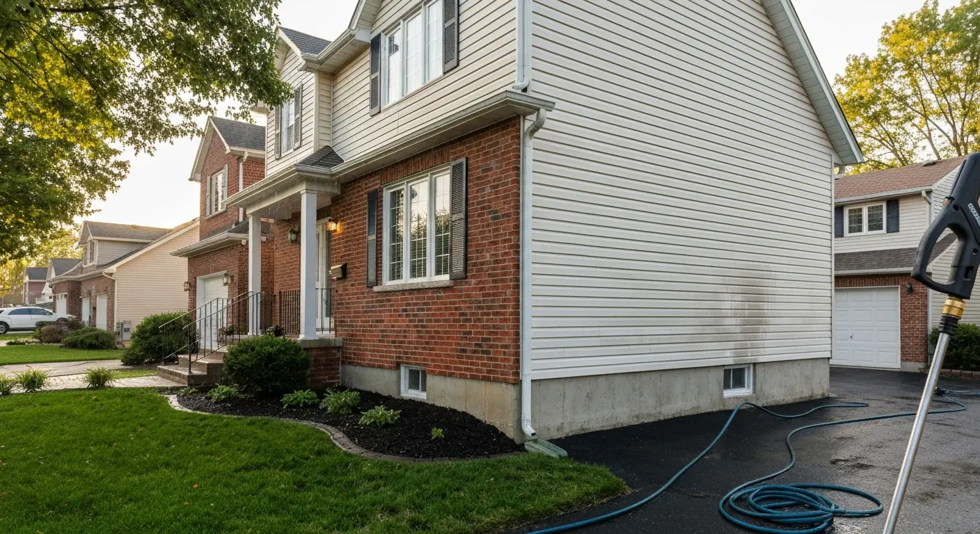 House siding pressure washing