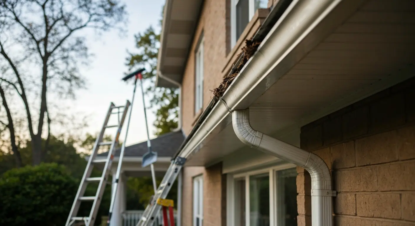 Professional gutter cleaning and debris removal