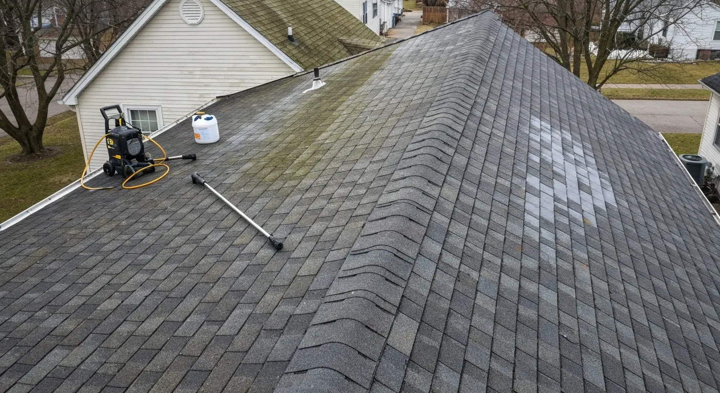 Roof washing service