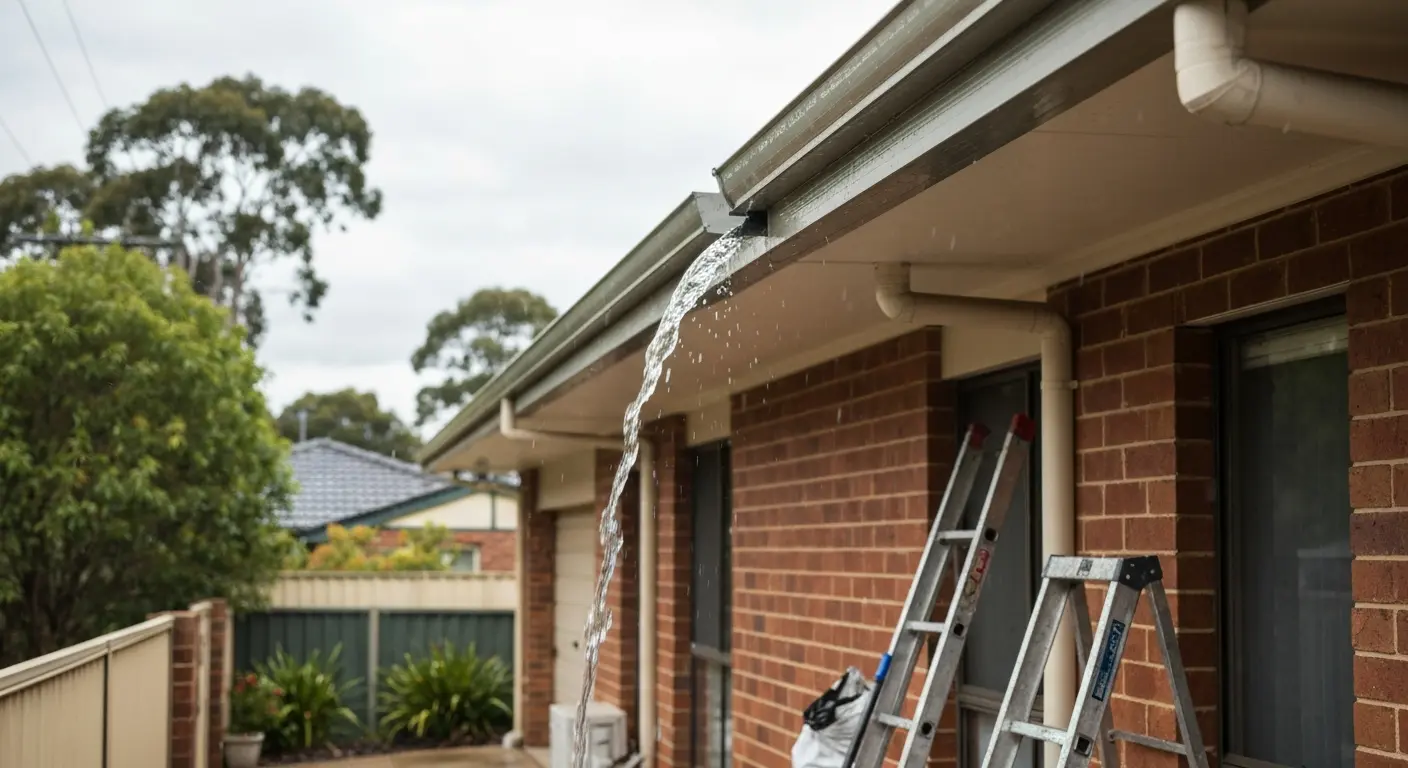 Clean gutters after service