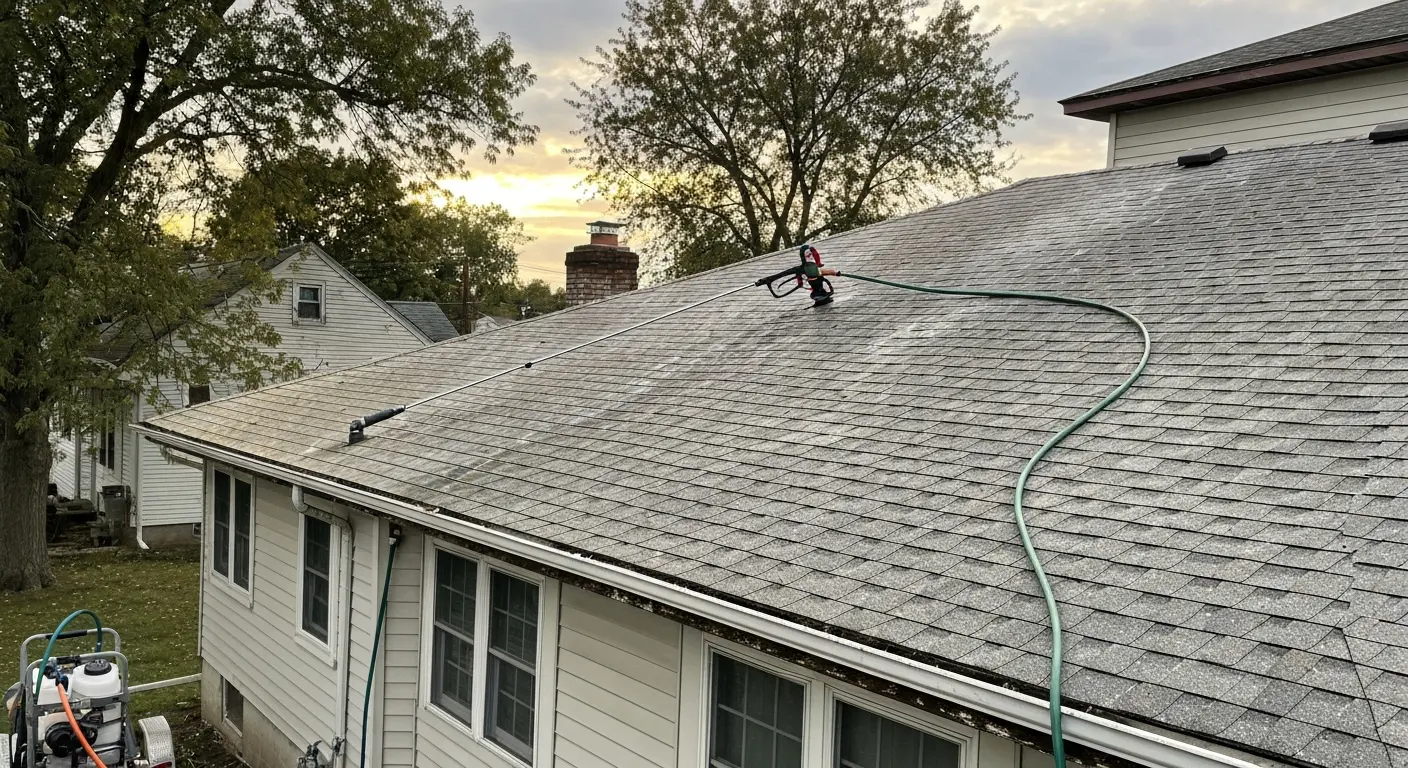 Soft roof washing