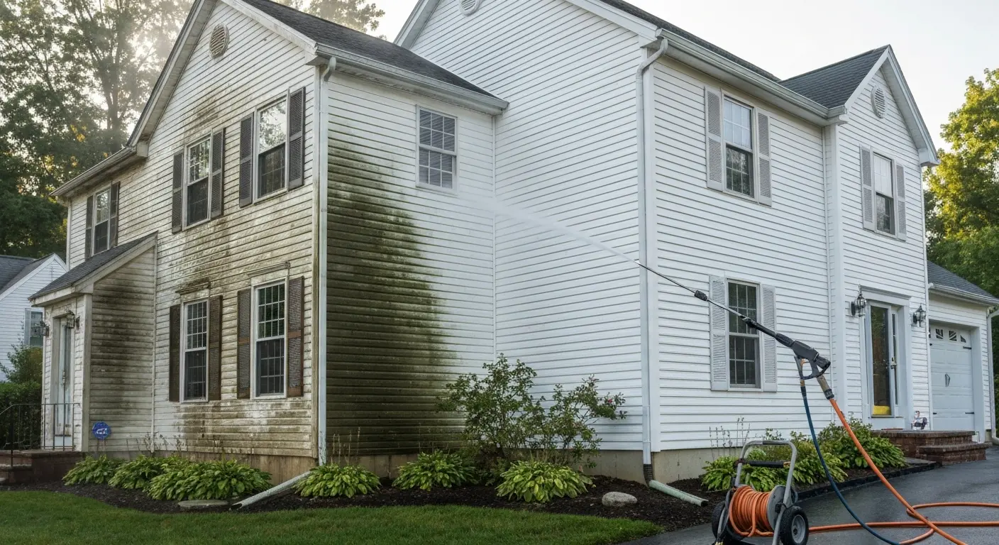 House pressure washing project