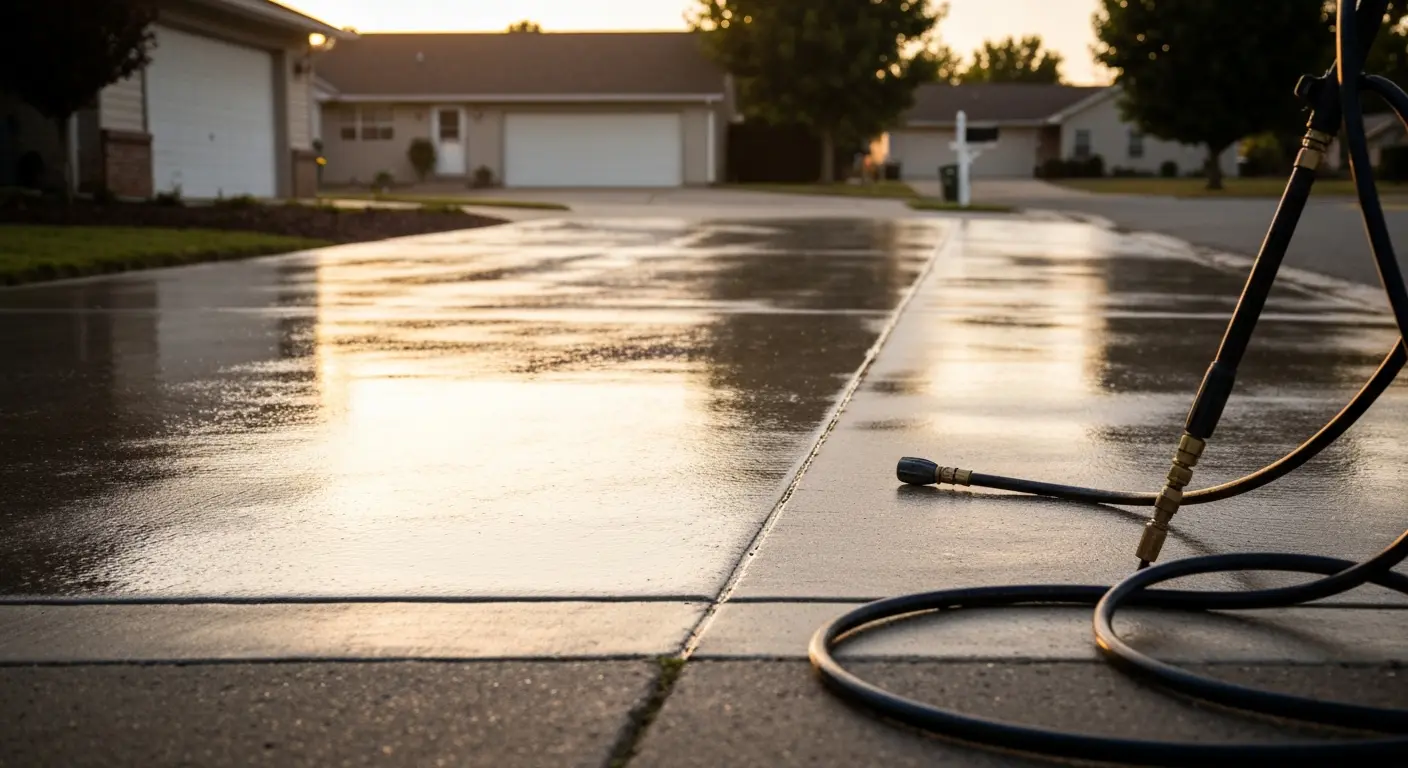 Clean residential driveway