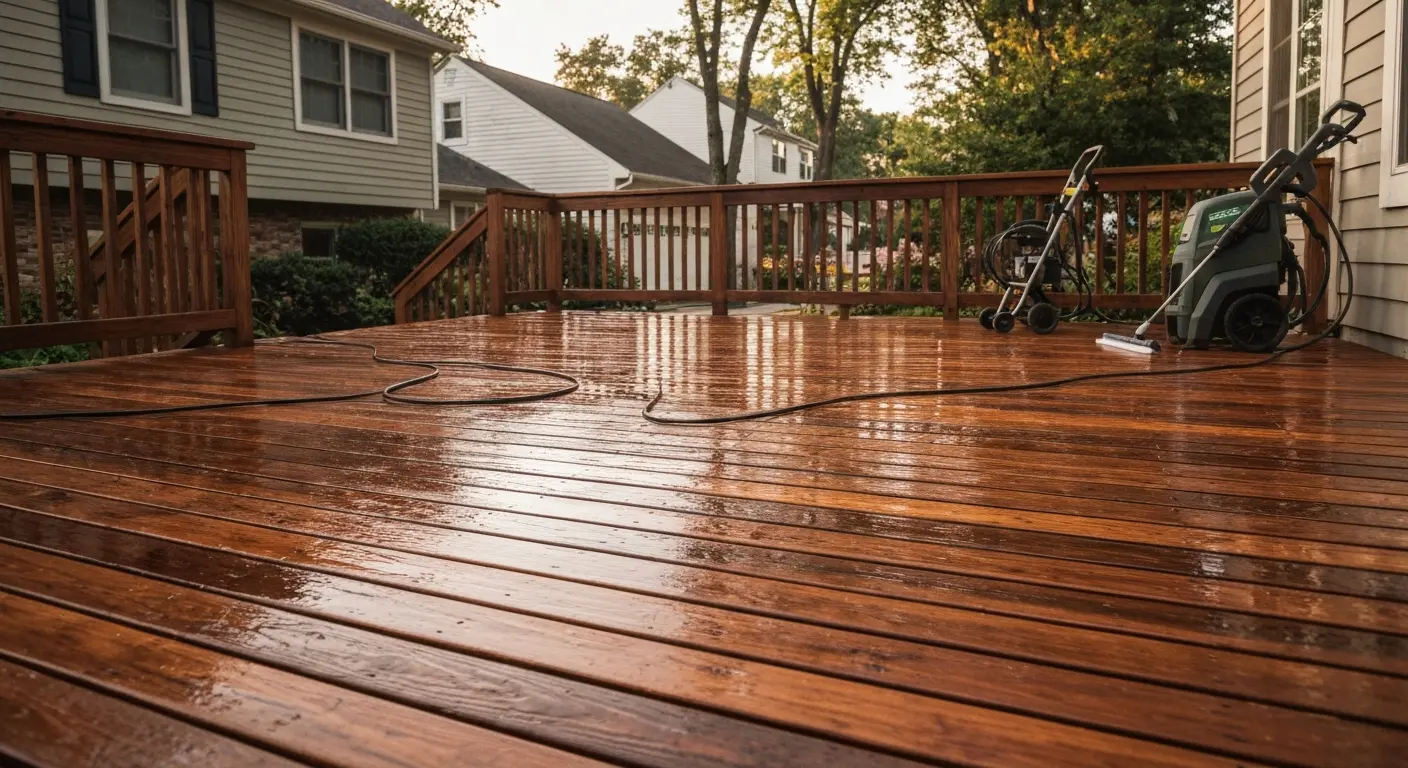 Deck and patio cleaning