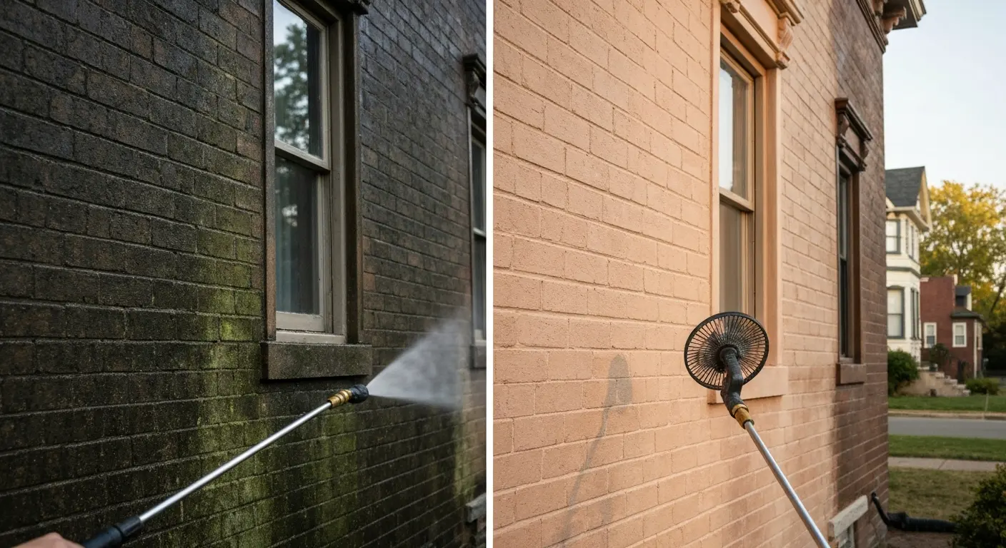 Soft washing historic home siding