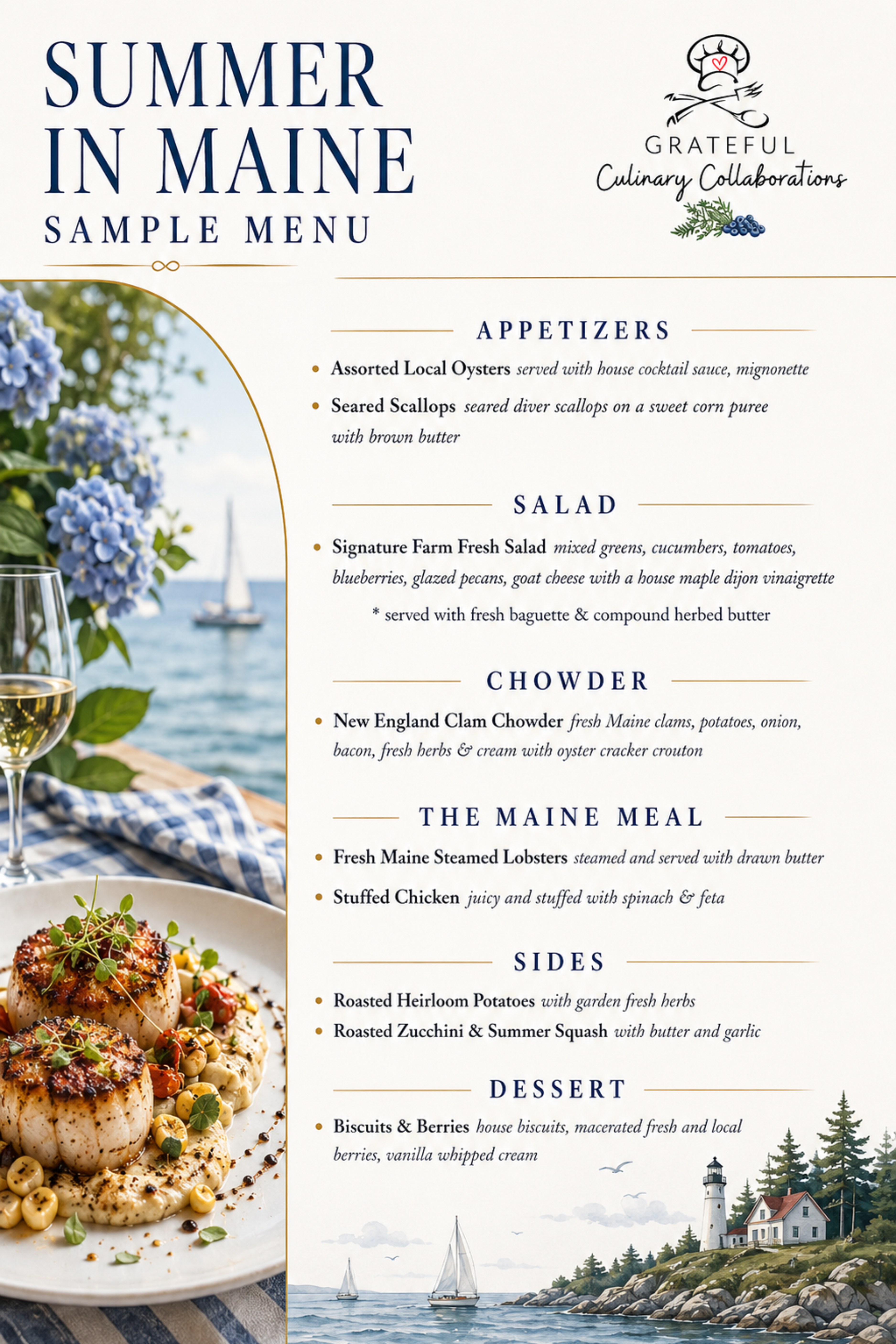Summer Dinner Sample Menu