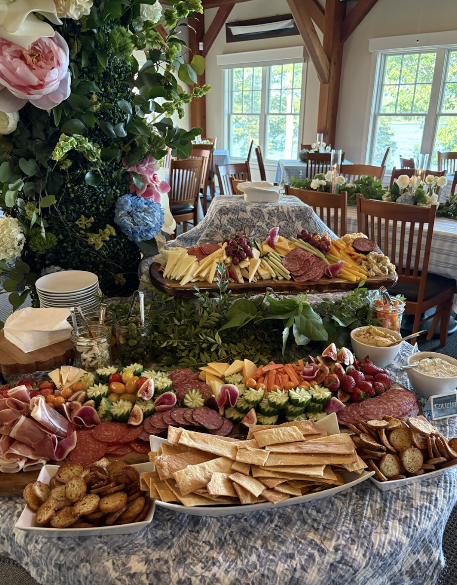 Passed hors d'oeuvres and gourmet small plates beautifully presented for a cocktail-style social gathering or interactive corporate reception.