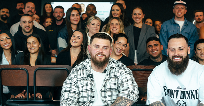 Workshop attendees with Rhys and the team