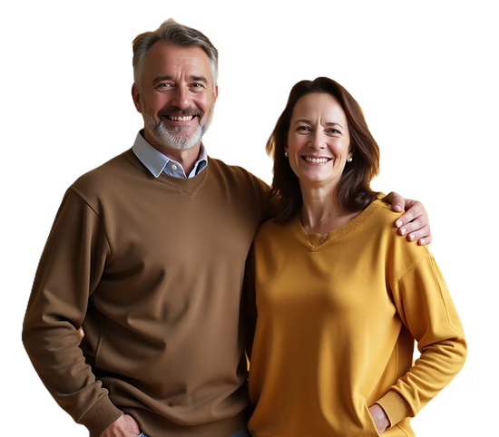 Smiling homeowners