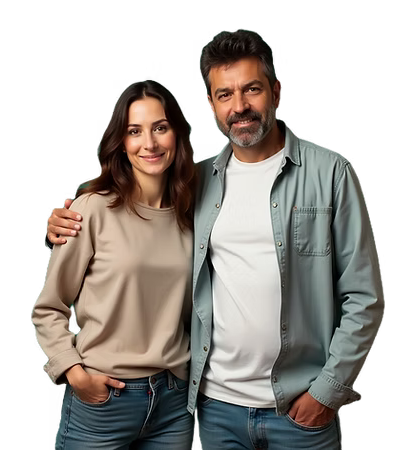 Smiling homeowners