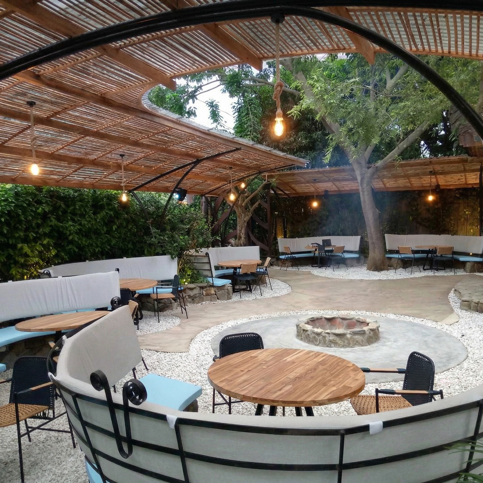 Historic Santa Marta bay area at night