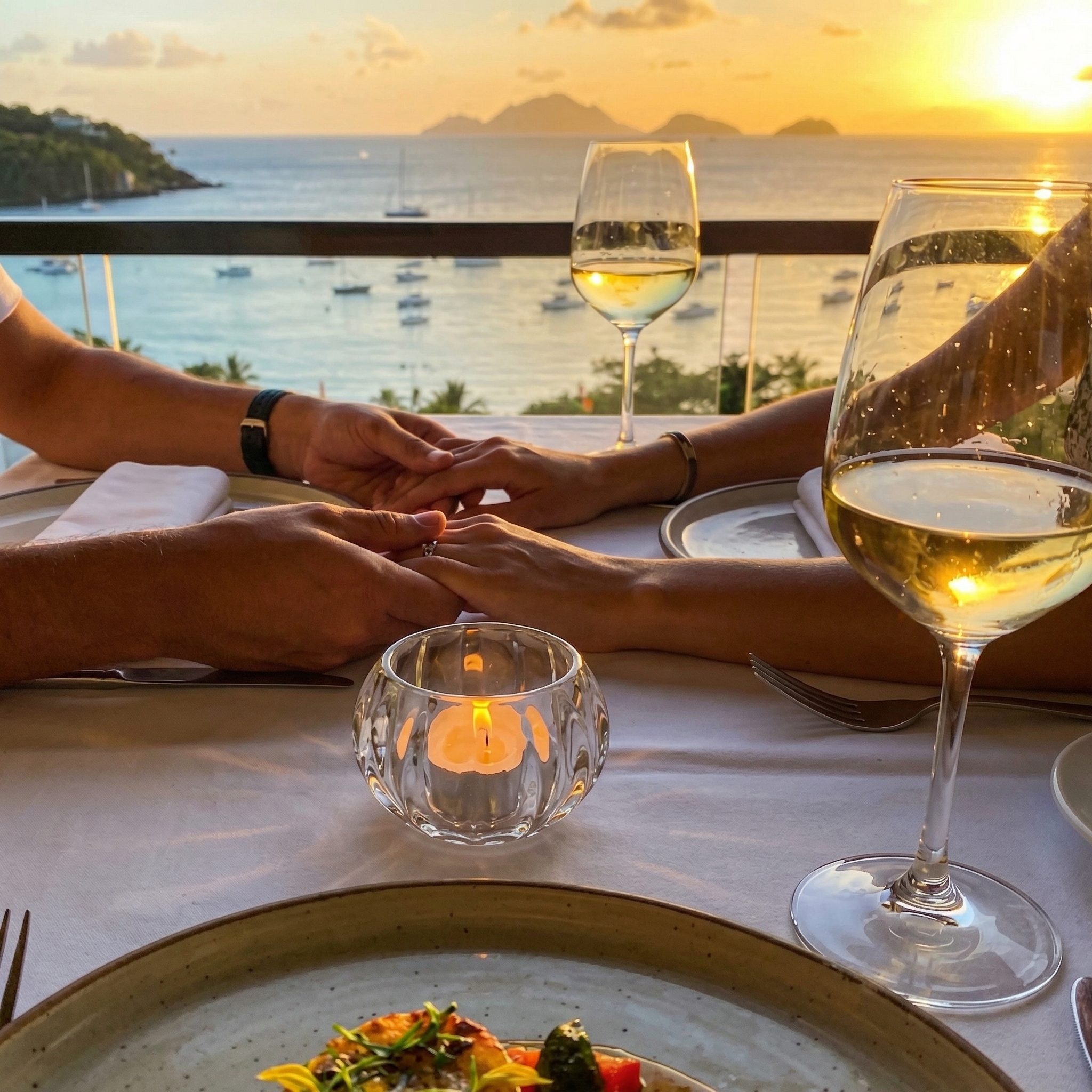 Secluded beach cove with crystal clear water