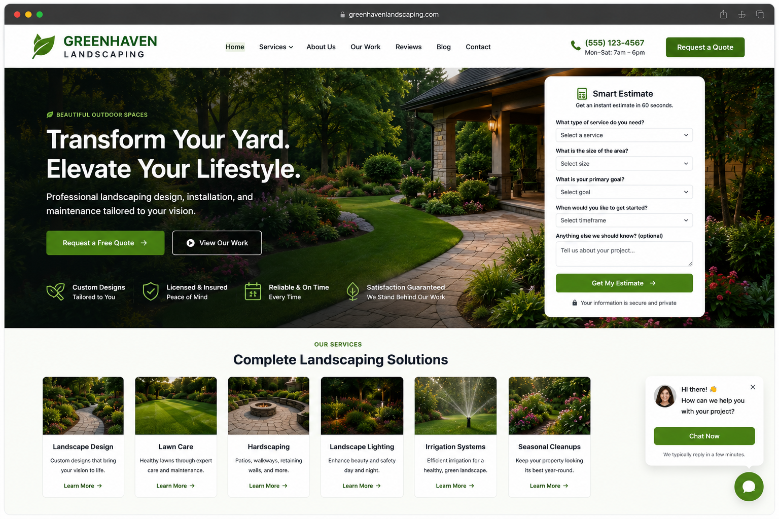 Plumbing Website Mockup