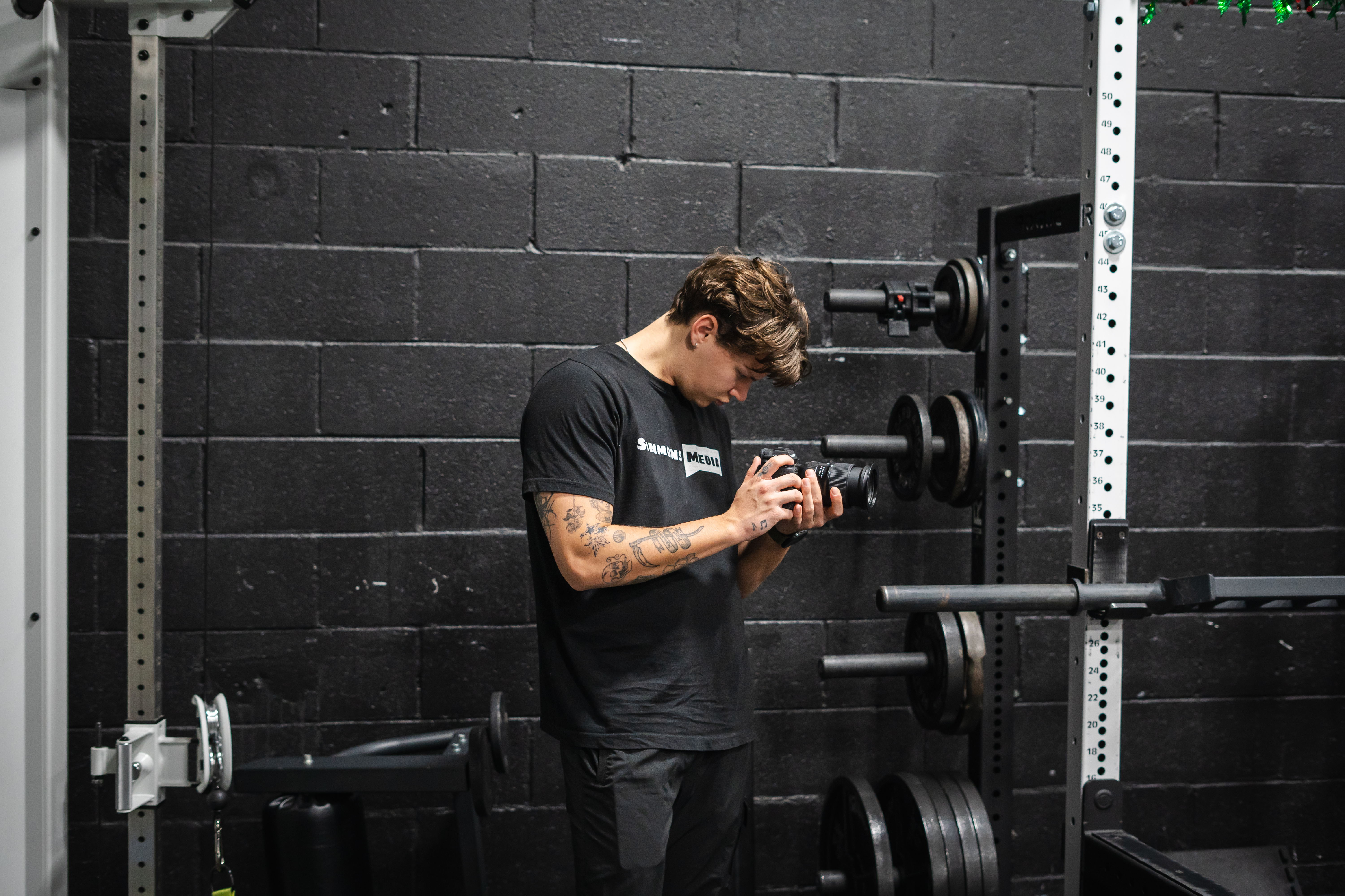 Video production team at fitness business