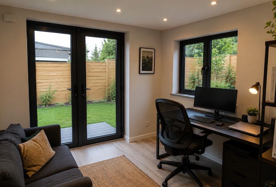 garden office design from inside