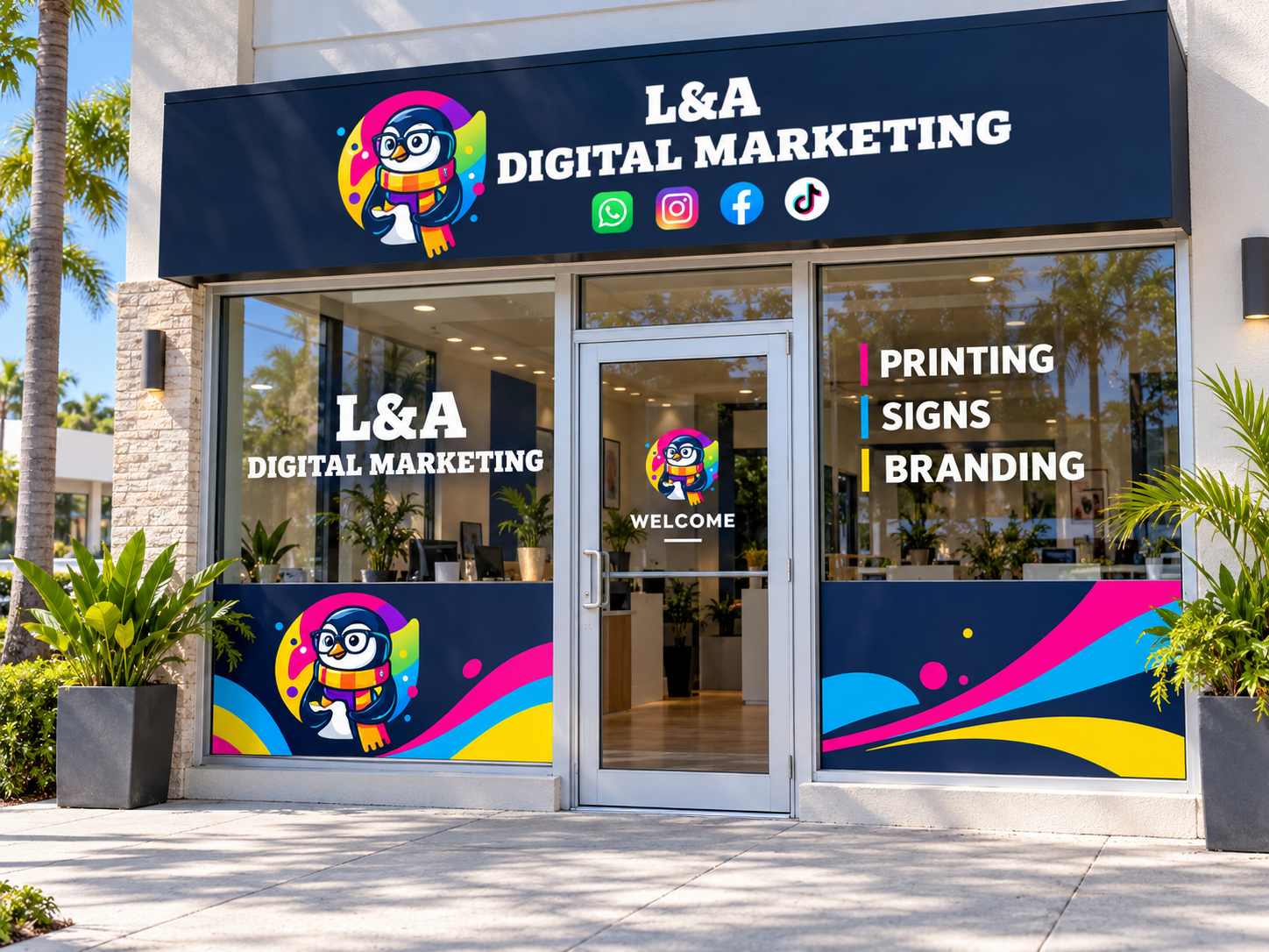 Product Design Digital Graphics Custom Storefront & Window Graphics | L&A Digital Marketing