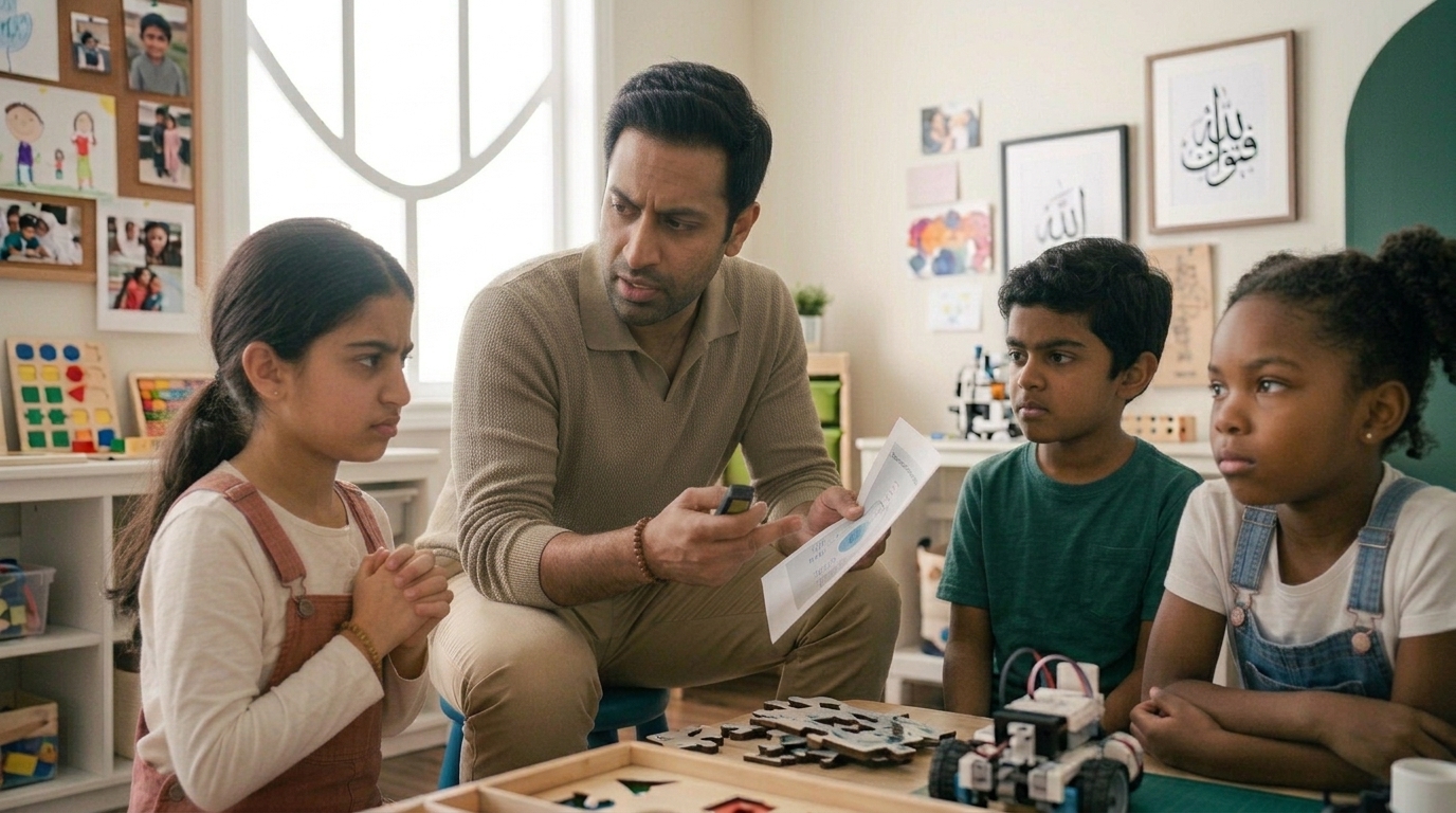 Parent setting a boundary with a child