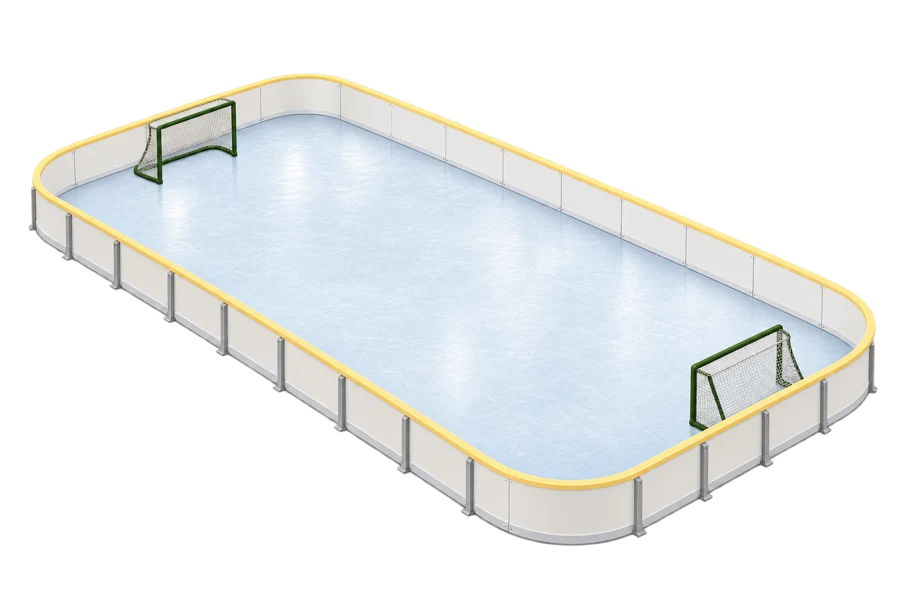 Illustration of a custom backyard hockey rink