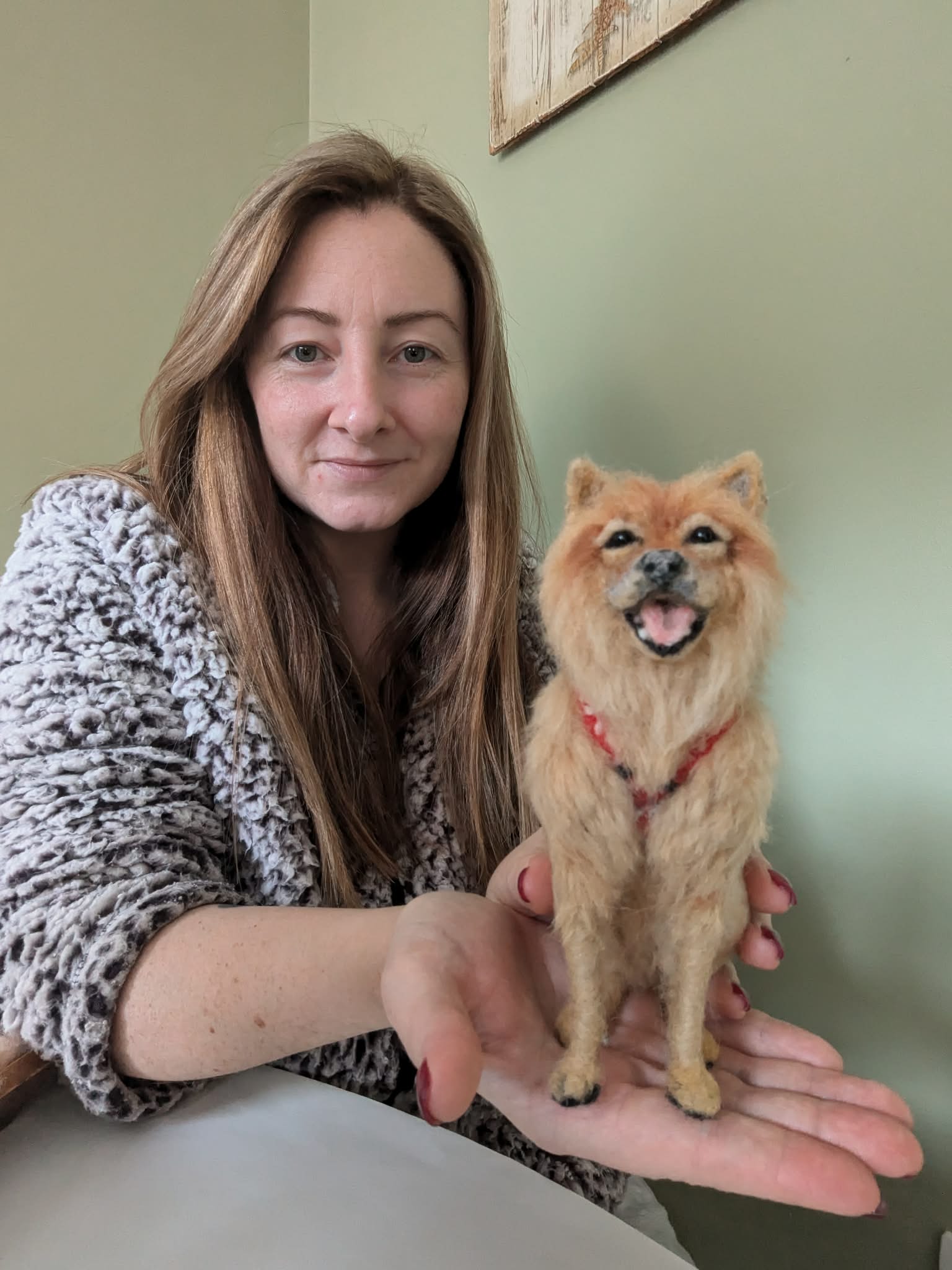 Anna Leonard Fabulous Felts with 3D needle felted dog 