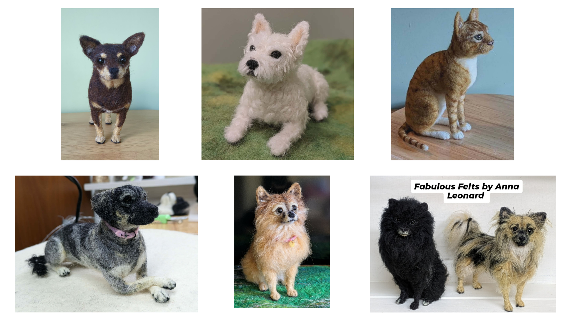 Anna Leonard Fabulous Felts Needle Felted pet commissions