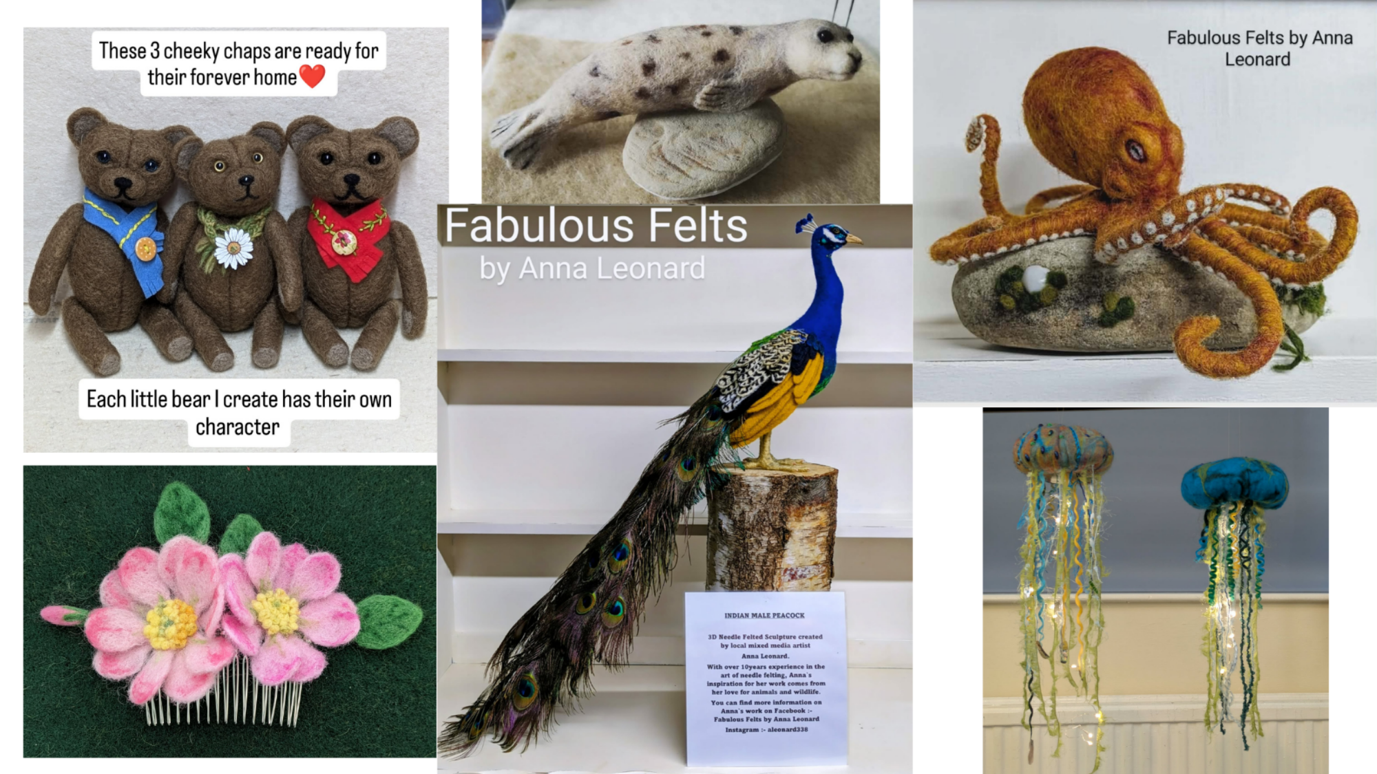 Anna Leonard Fabulous Felts Needle Felted creations