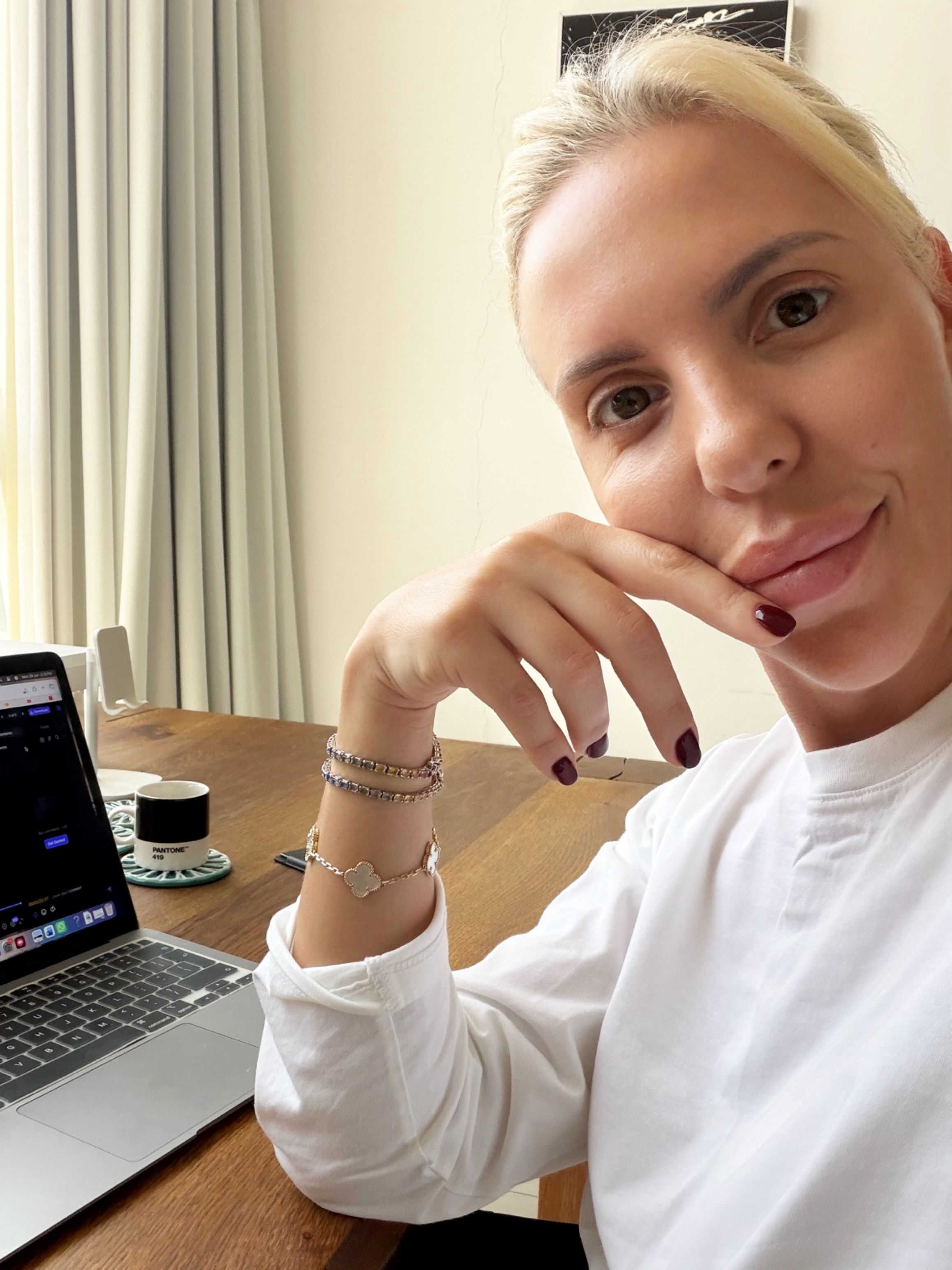 Lucia Granier at her desk