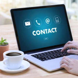 Laptop showing contact