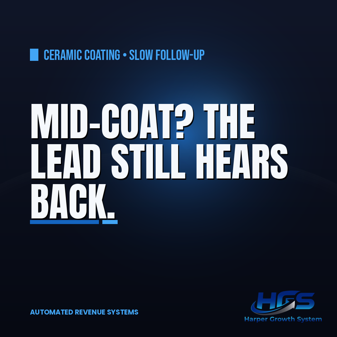 Ceramic coating missed-call text-back setup texting a customer after a missed call so the detail shop recovers the coating lead