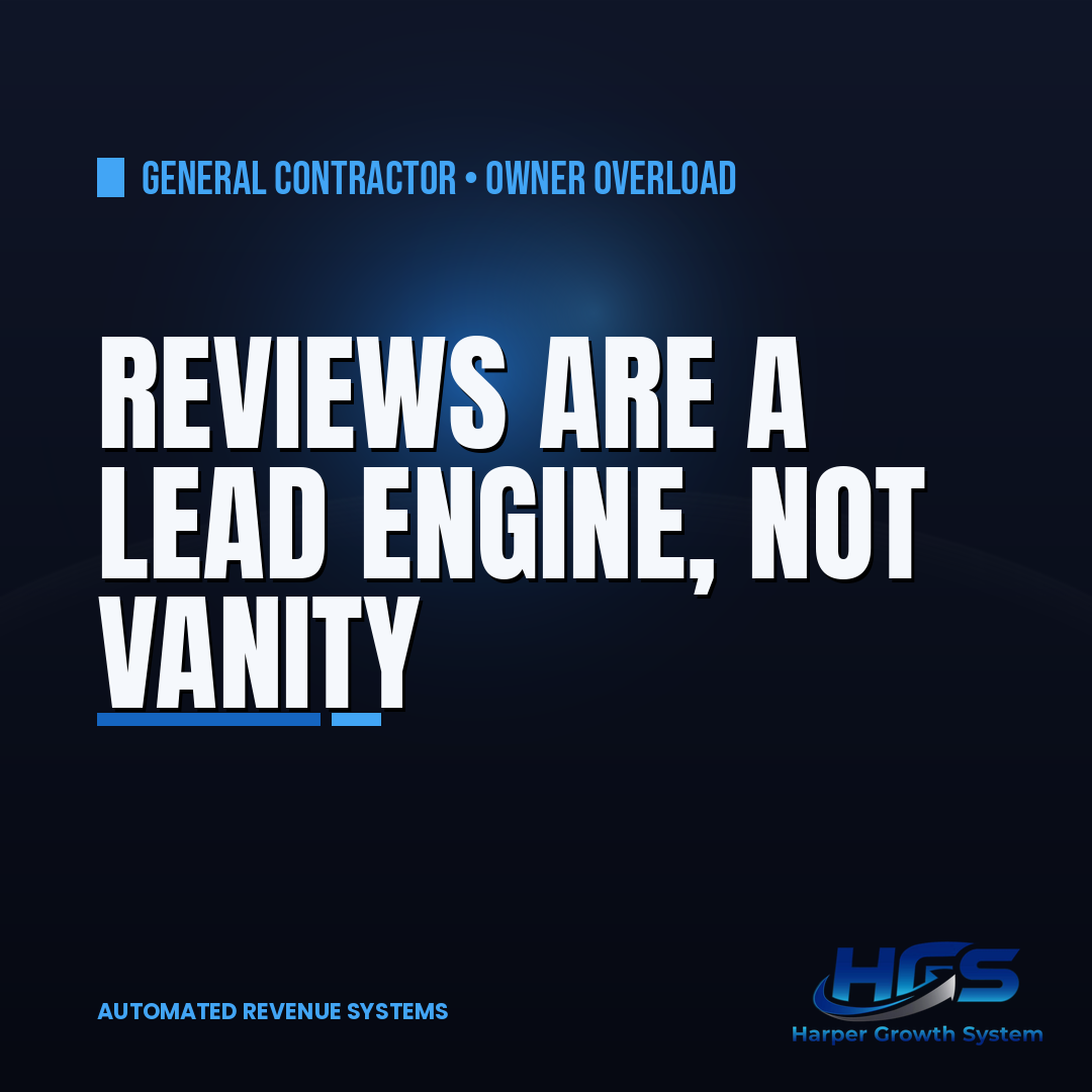 General contractor reviews data showing how more online reviews drive local visibility and more booked leads for contractors