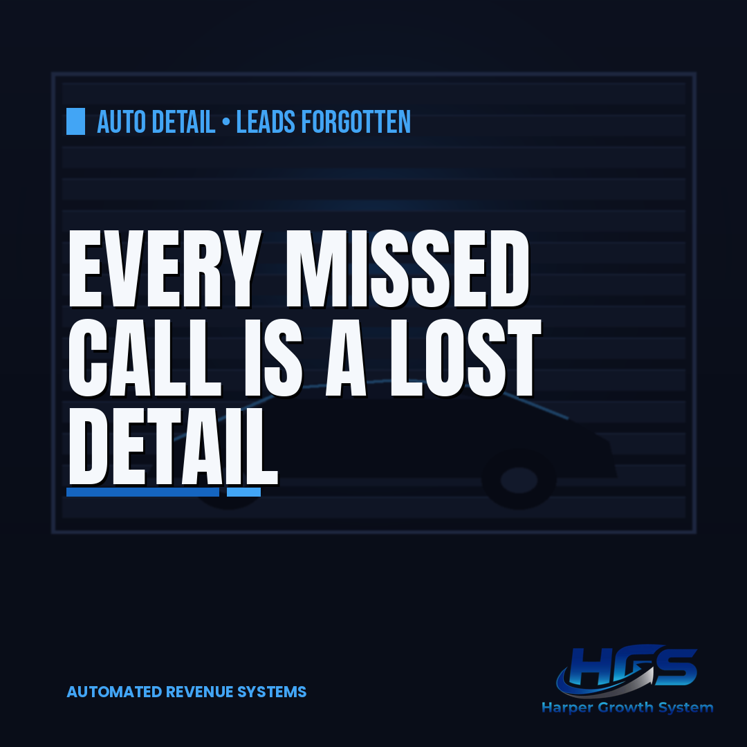 Missed-call text-back for auto detailing shops automatically texting a customer after a missed phone call to recover the lead