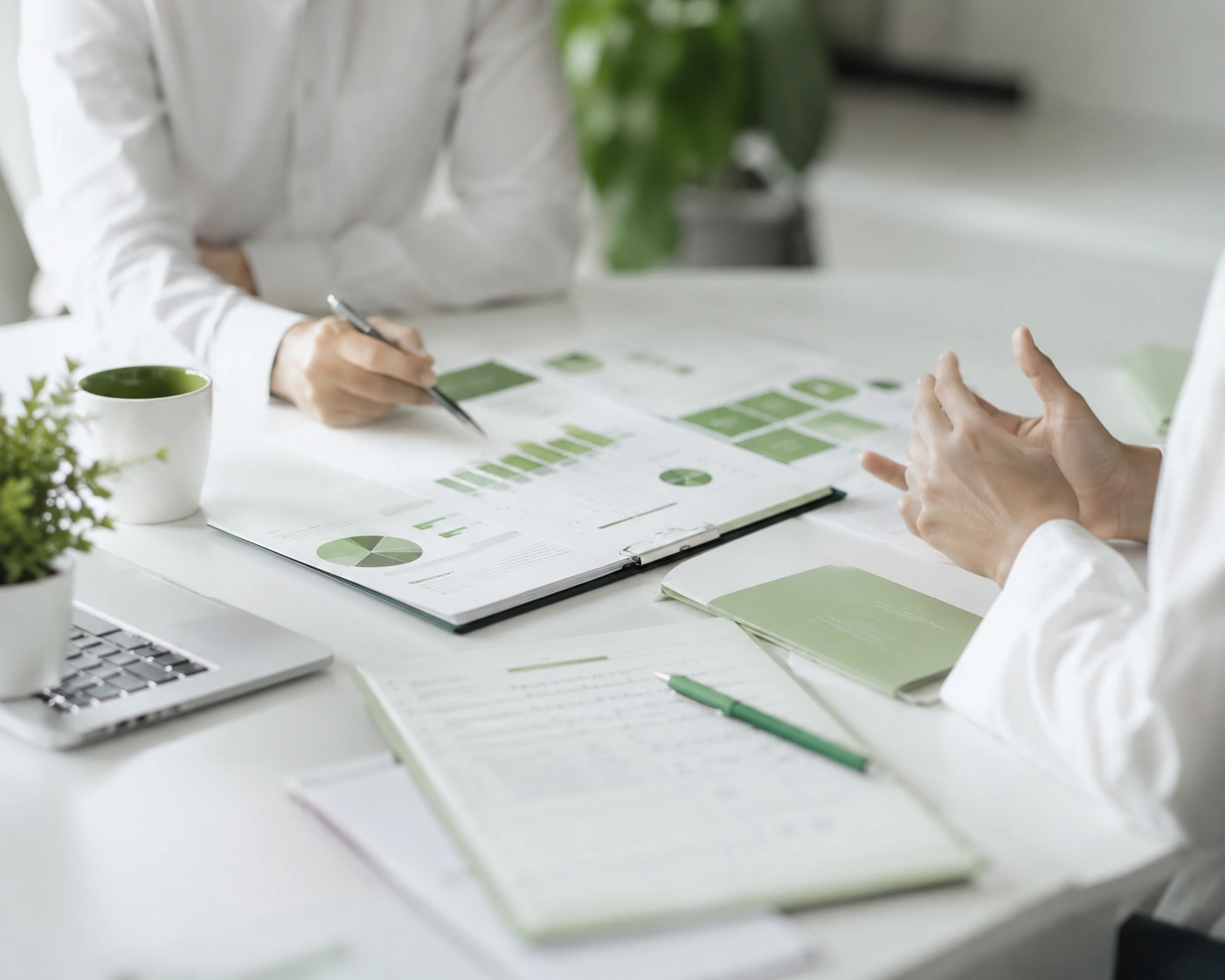 Discuție profesională bazată pe rapoarte și informații financiare
