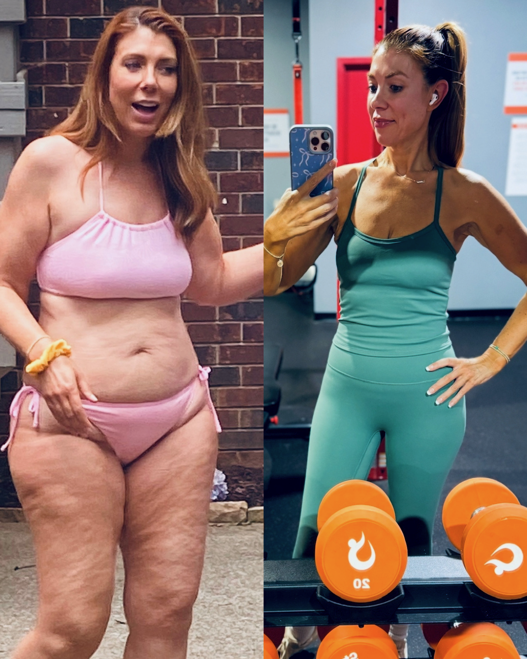 Kiki before and after her 45 pound health transformation