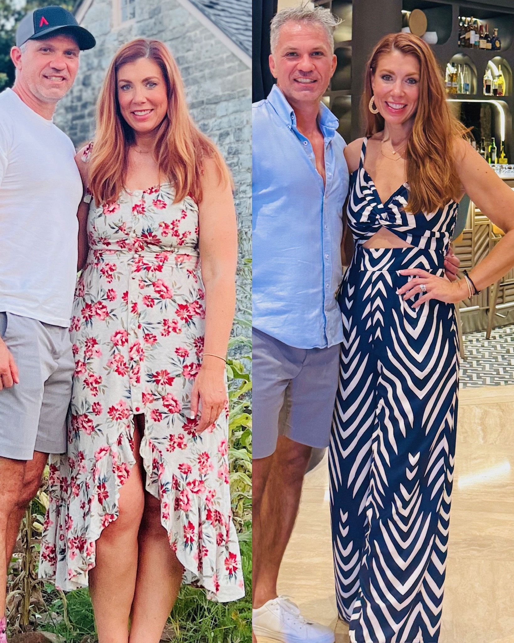 Kiki and her husband Phillip before and after beginning their health journeys