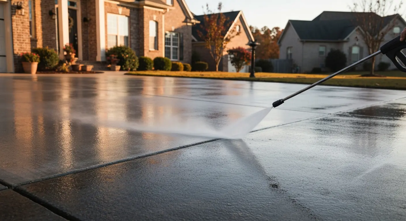 Driveway power washing