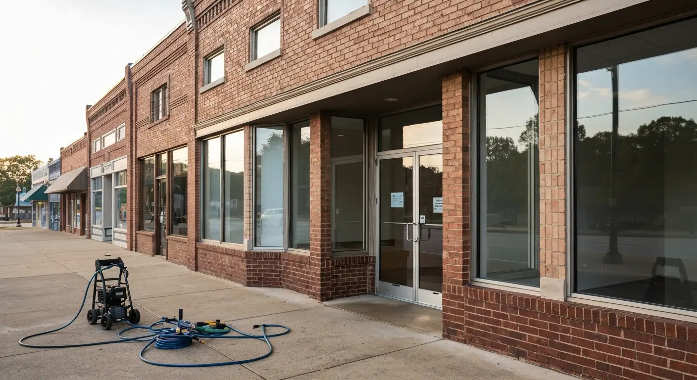 Commercial parking lot cleaning