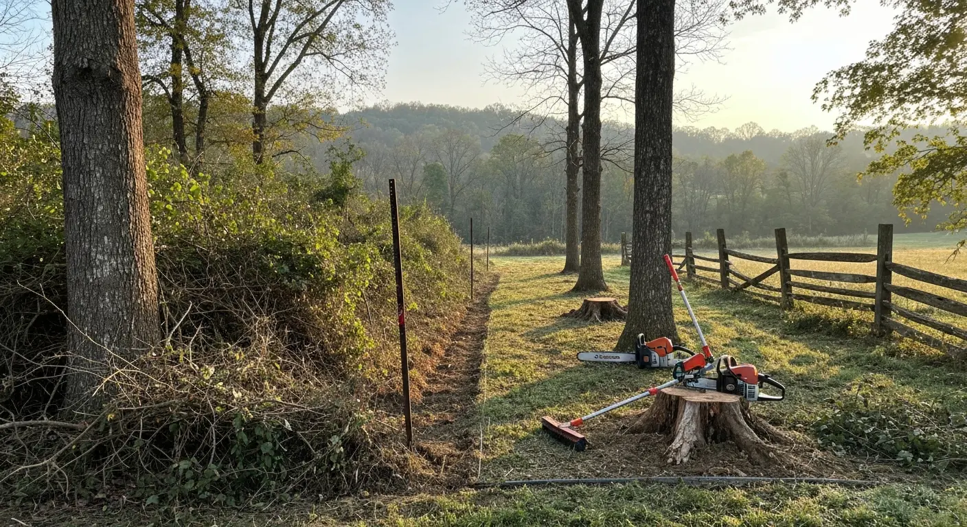 Property line clearing and brush removal