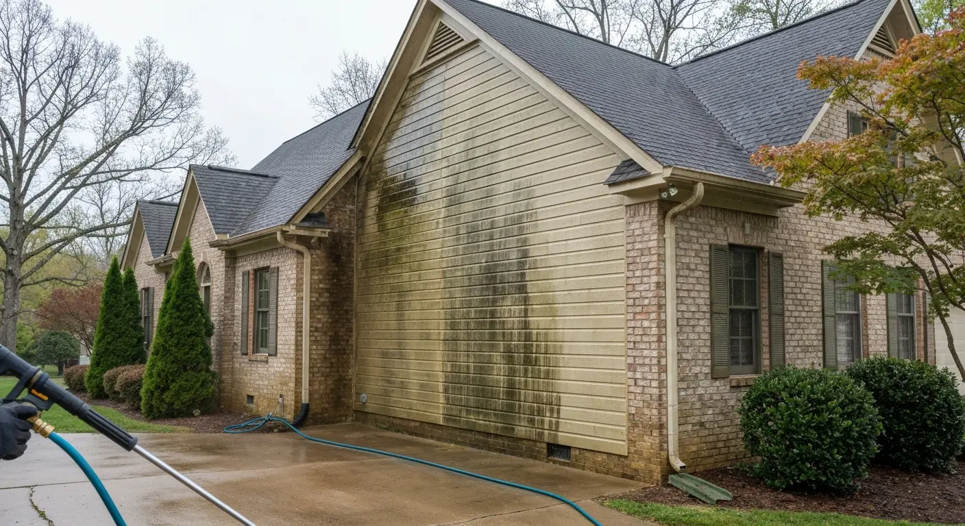 House exterior cleaned