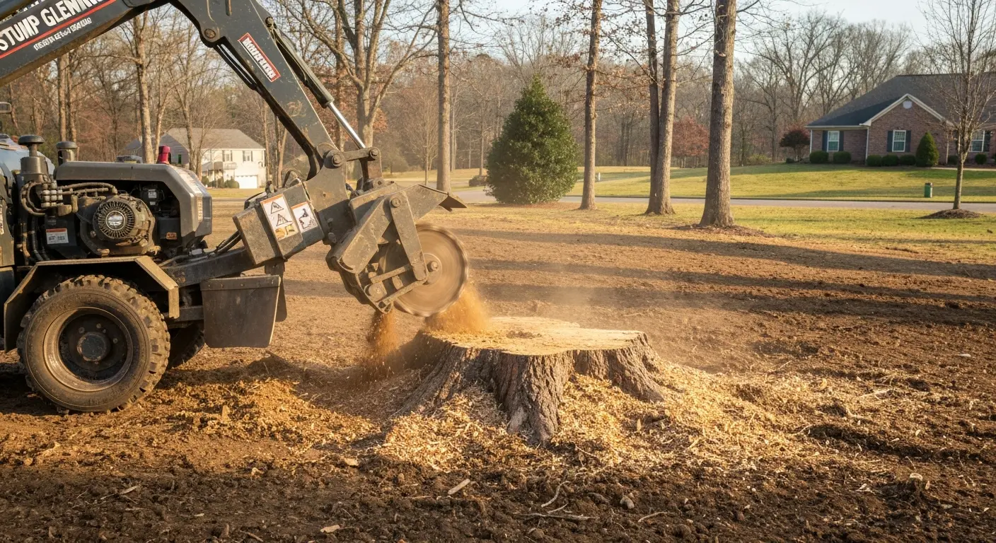 Stump grinding and debris removal