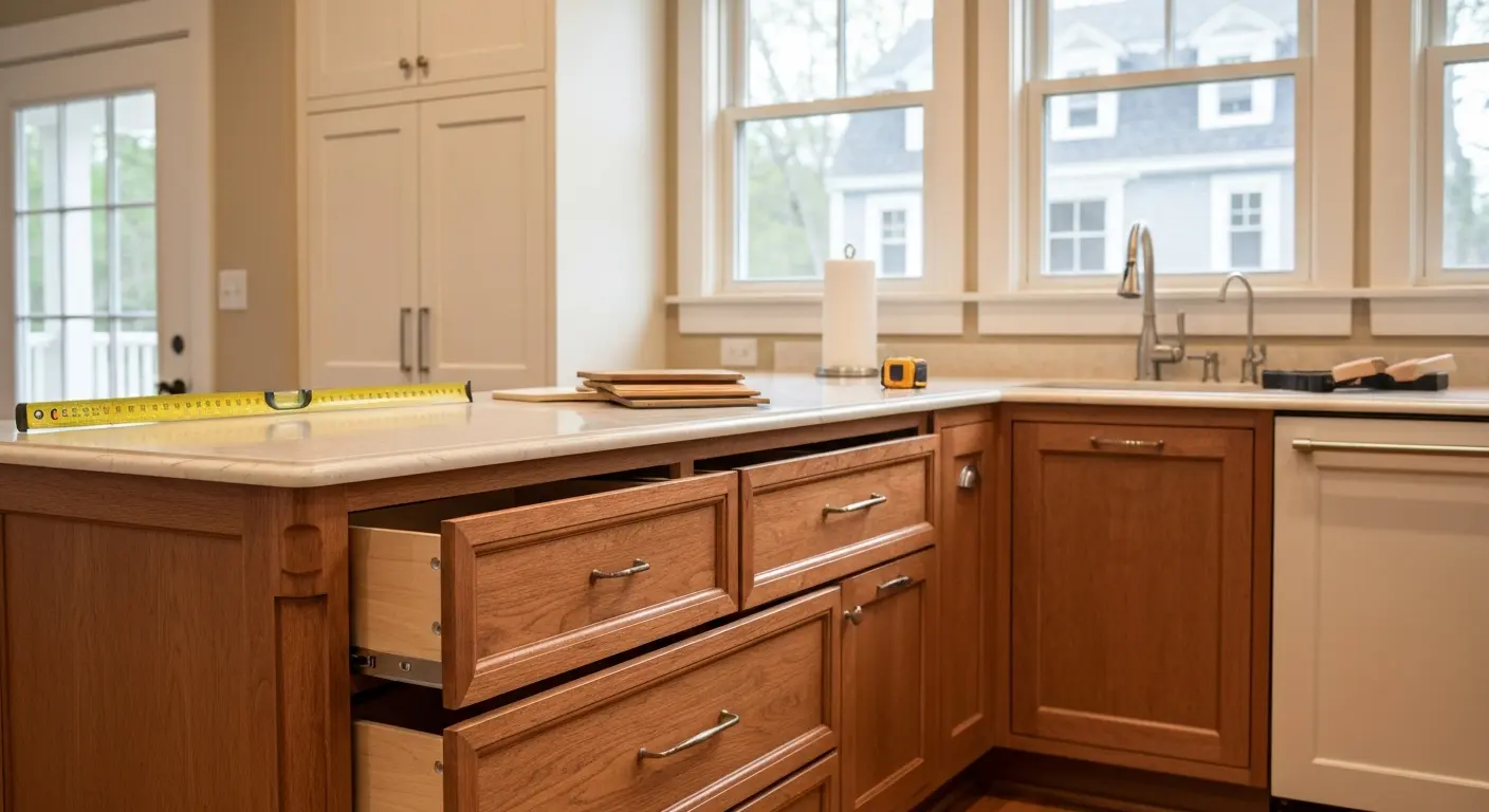 Custom kitchen island cabinetry
