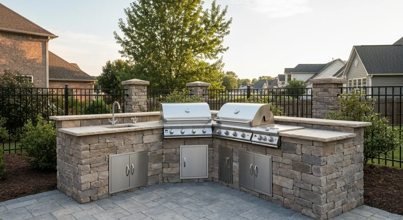 Outdoor kitchen with grill