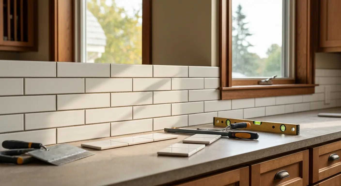Kitchen backsplash installation