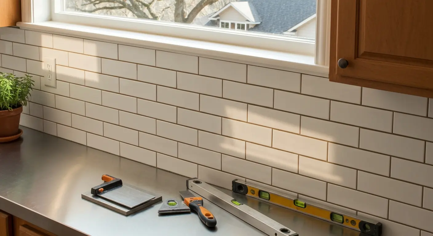 Kitchen backsplash tile installation
