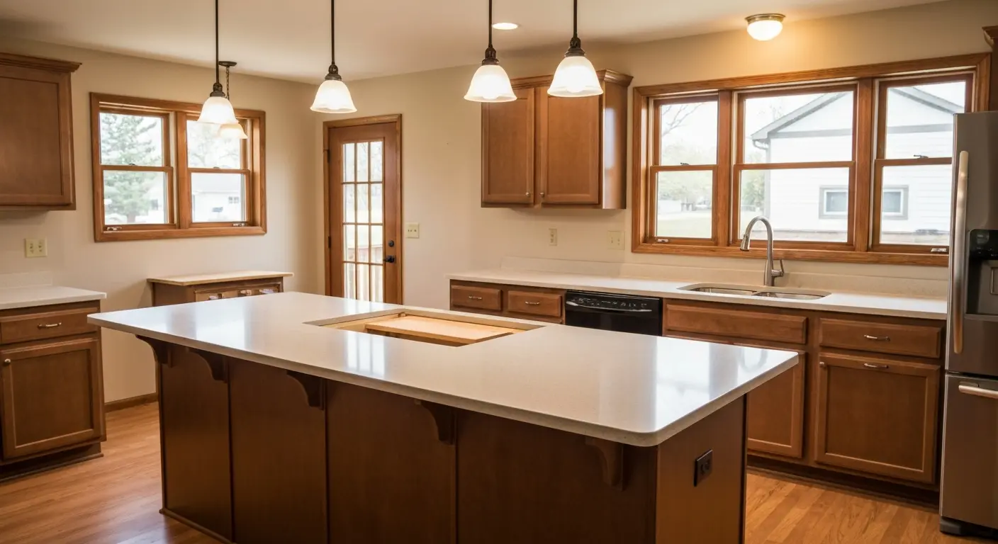 Kitchen island installation