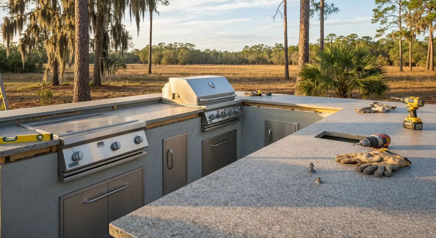 Outdoor kitchen construction