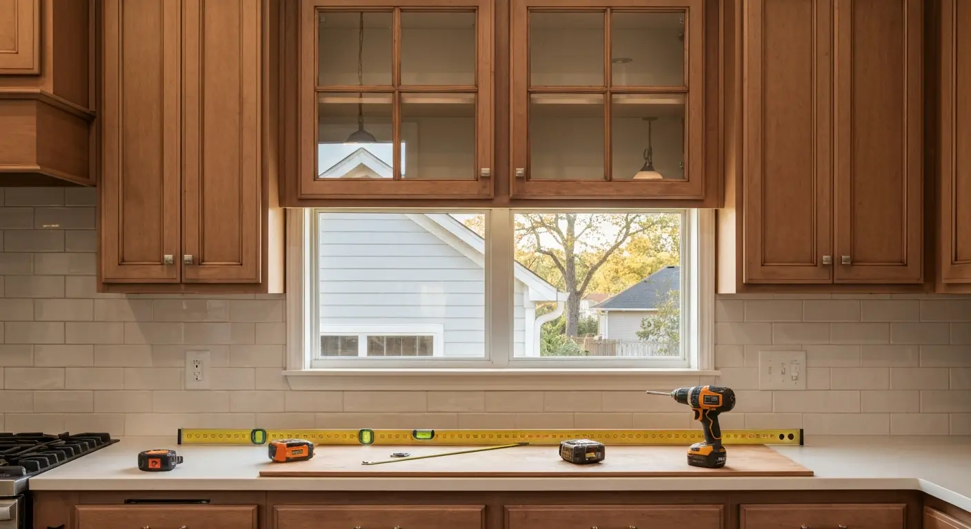 Custom kitchen cabinet installation